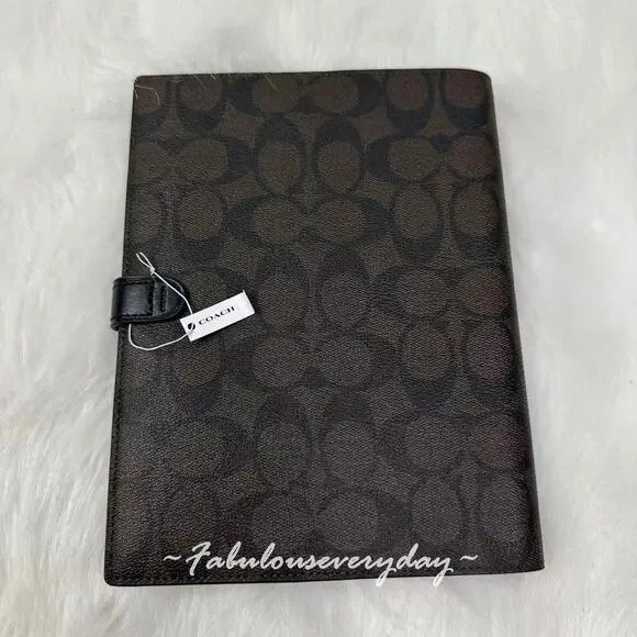 Coach Notebook In Signature Canvas In Brown Black 222 NWT - Picture 2 of 4